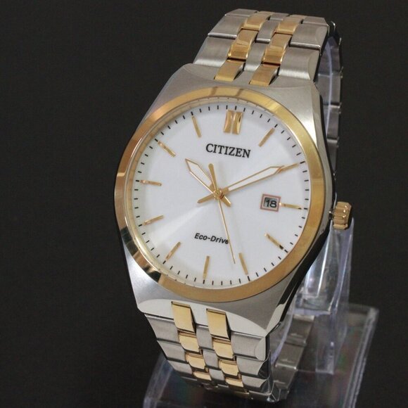 Citizen Men's Eco Drive Corso Integrated Bracelet Two Tone White Dial 40mm - Picture 4 of 11